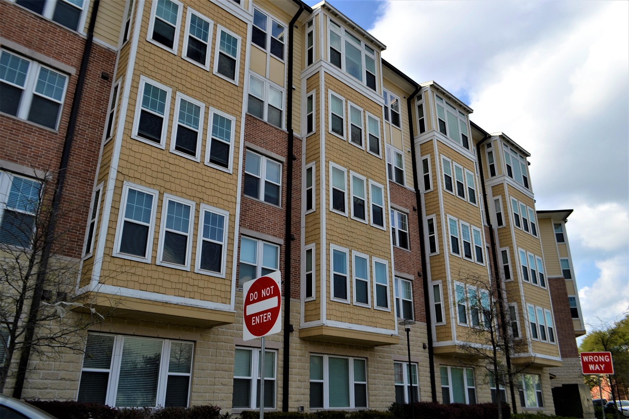Apartment buildings along a Houston street